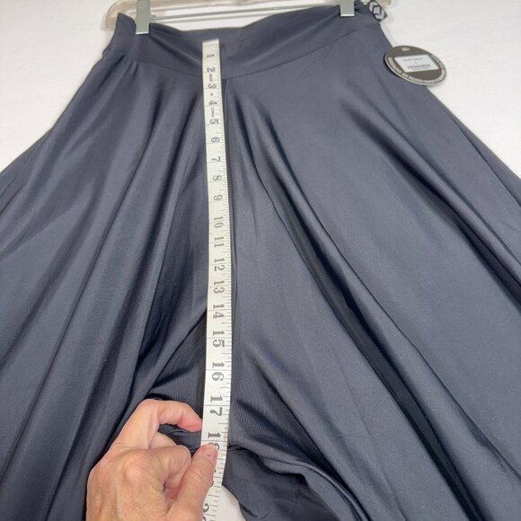 Black High Waist Wide Leg Boho Festival Fairy Goth Palazzo Pants Large So Smooth - Picture 8 of 13